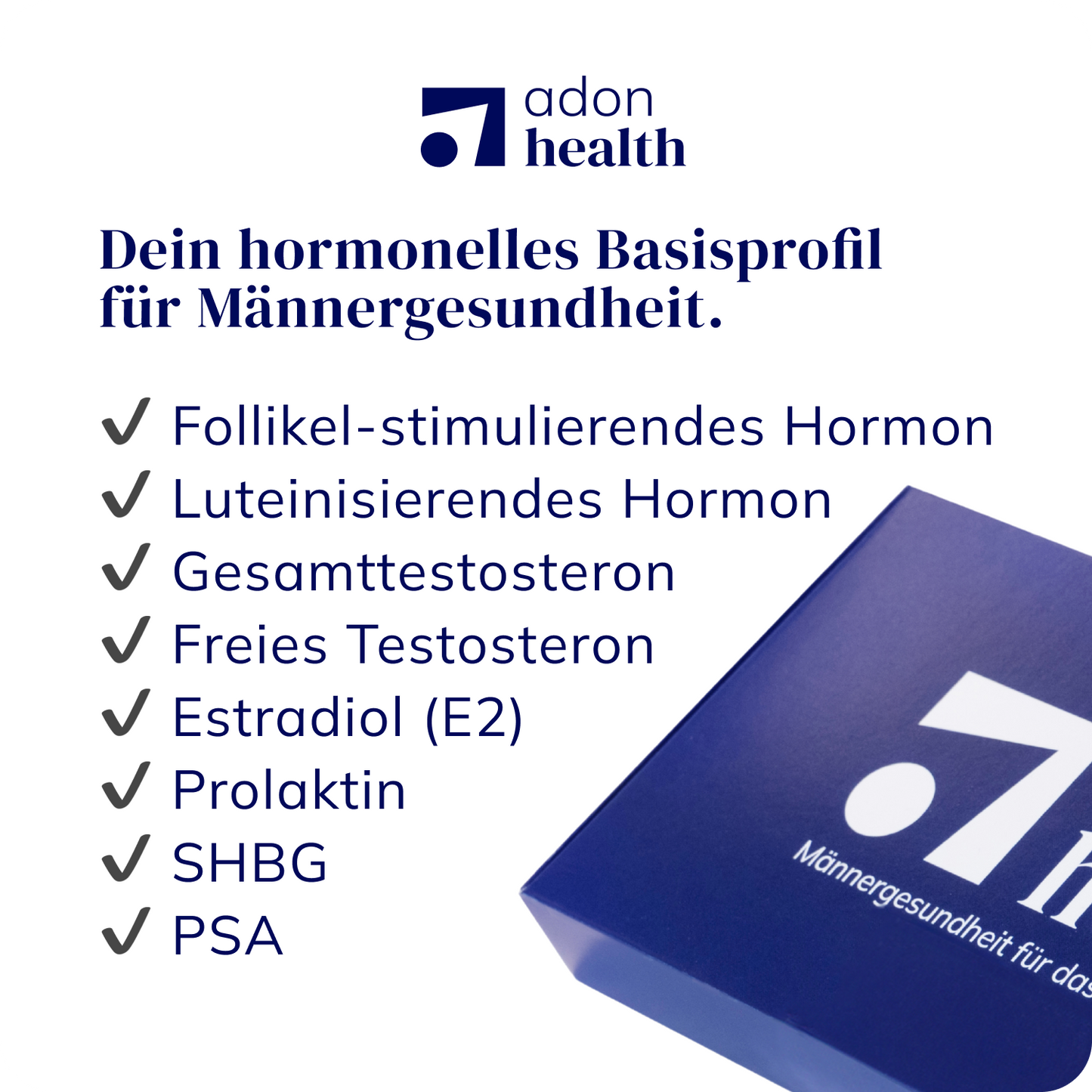 Auflistung der gemessenen Parameter der Premium Hormonanalyse von Adon Health
