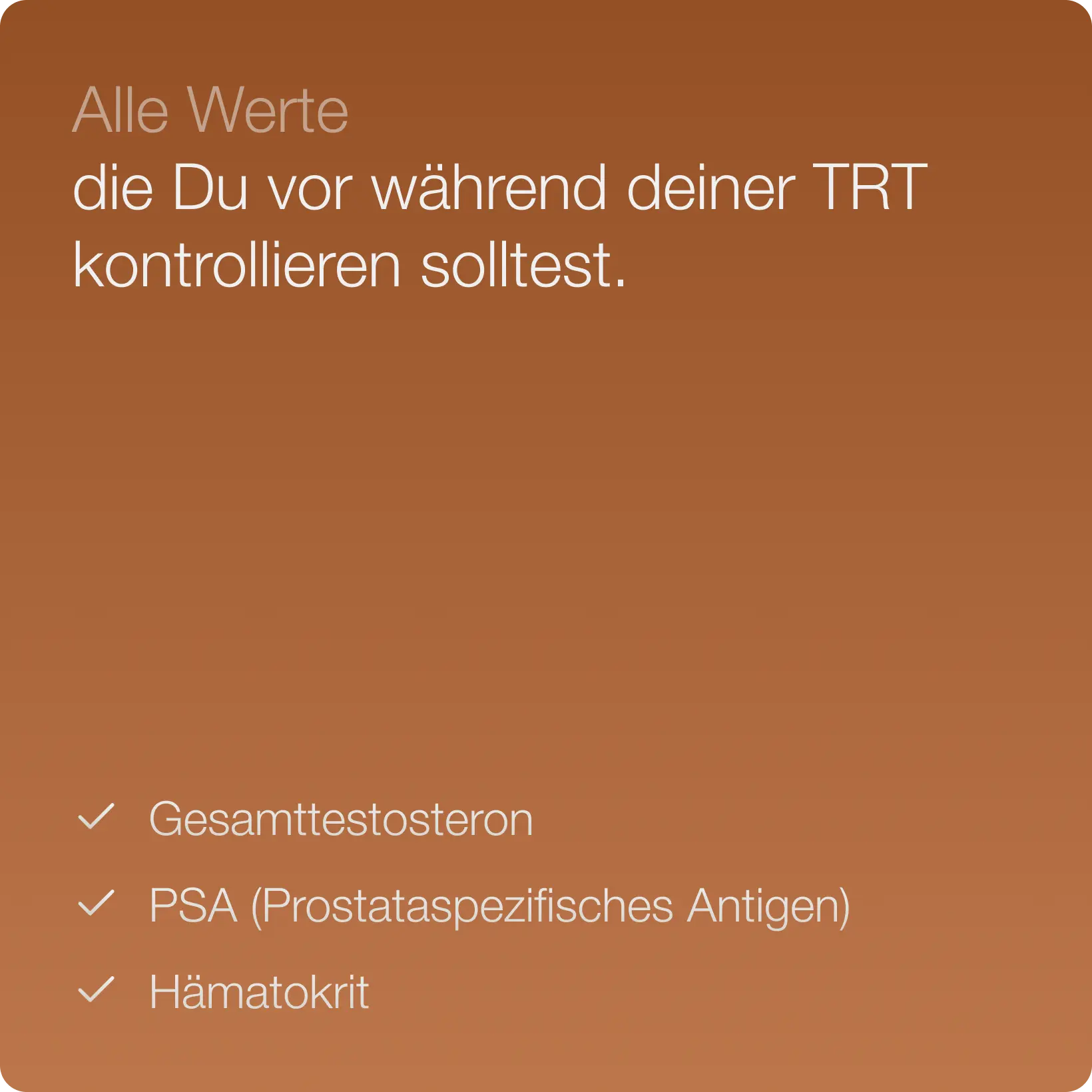 Labortests für das 1. Jahr TRT