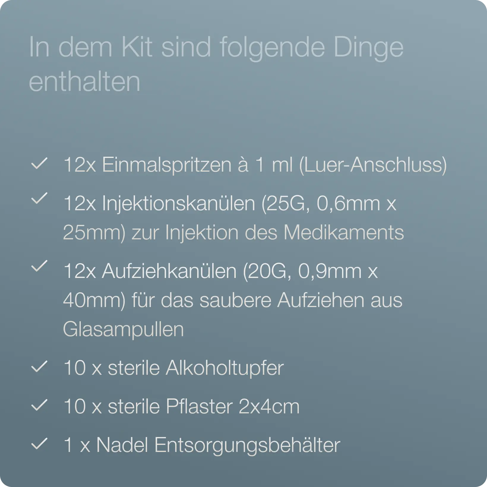 TRT Injektion Applikations-Kit