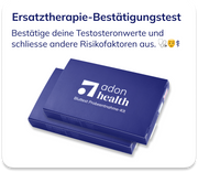 Adon Health Testkit zur Bestätigung einer Testosteronersatztherapie mit Fokus auf Therapiesicherheit