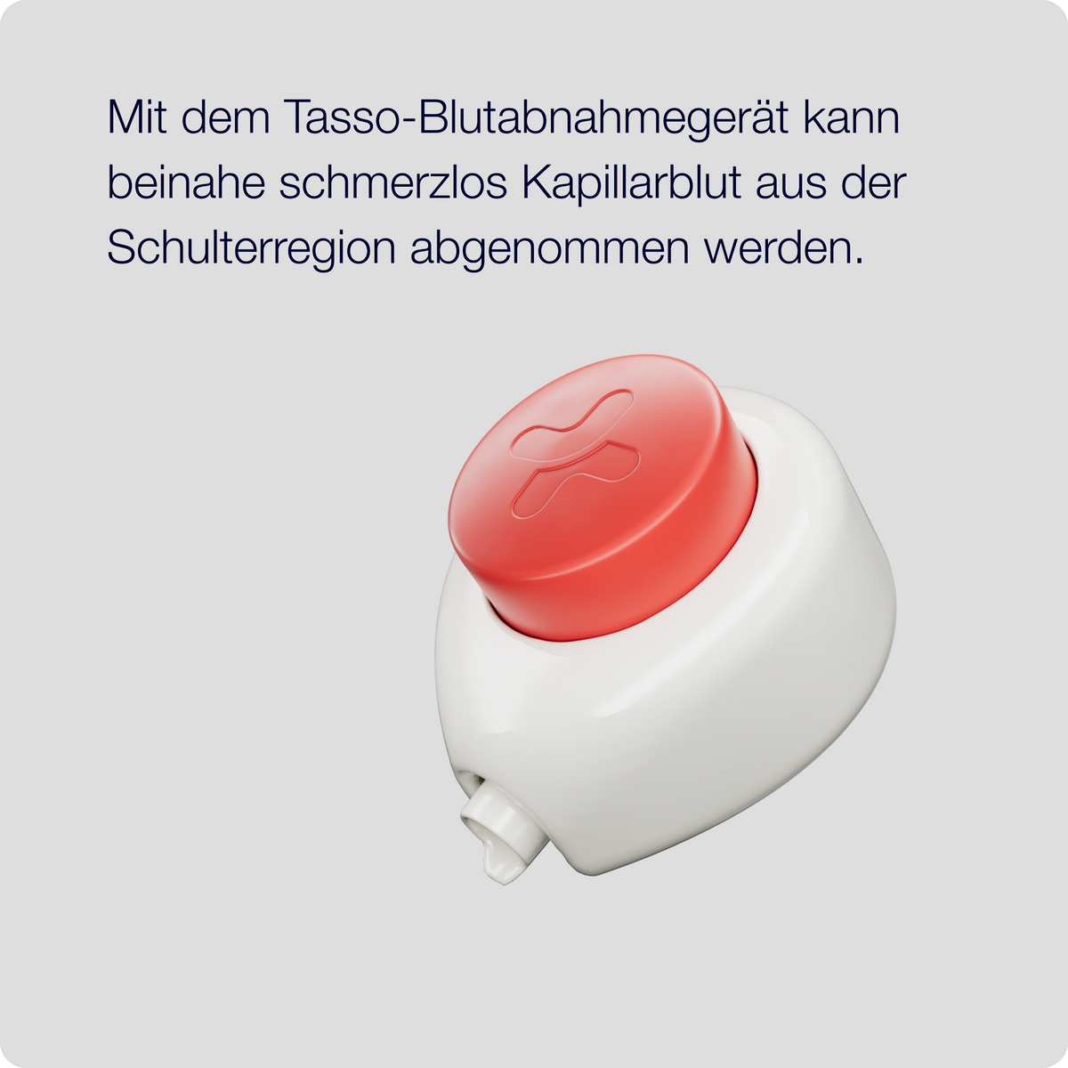 Tasso-Blutabnahmegerät für die nahezu schmerzarme Abnahme von Kapillarblut am Oberarm